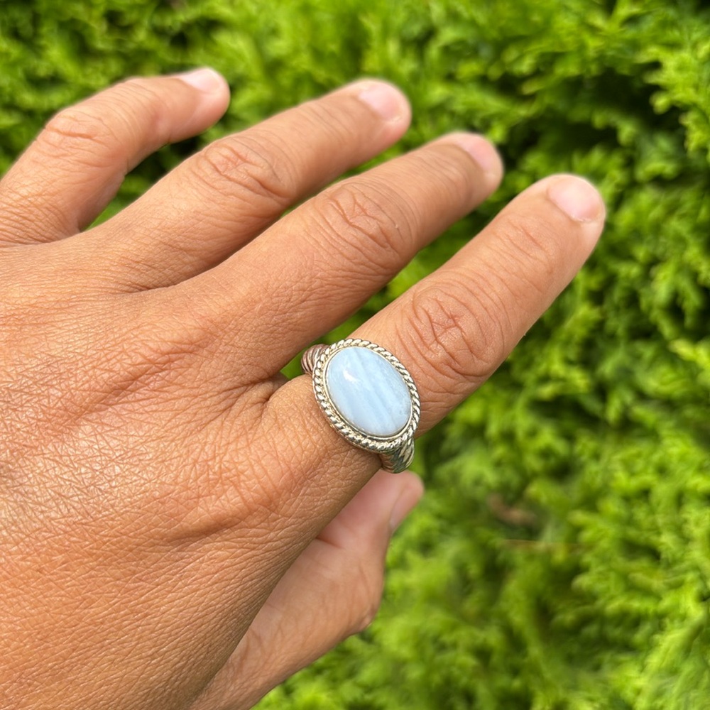Sterling Silver Chalcedony Ring - image 1